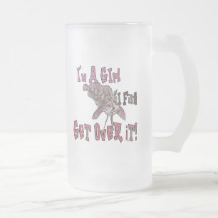 Taza De Cristal Esmerilado Soy un Chica que pesco y lo supero