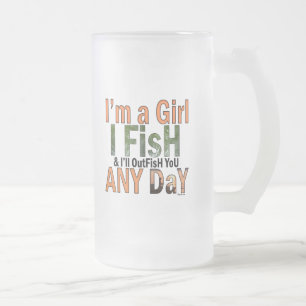 Taza De Cristal Esmerilado Soy un Chica y te voy a matar cualquier día