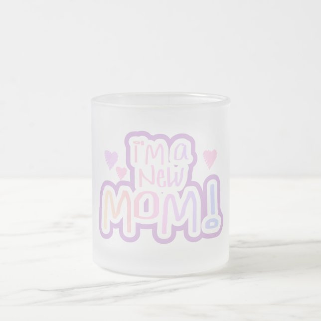 Taza De Cristal Esmerilado Soy una nueva mamá camisetas y regalos (Centro)