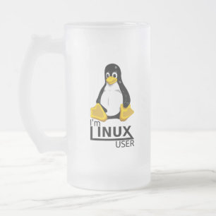Taza De Cristal Esmerilado Soy usuario de Linux