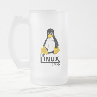 Taza De Cristal Esmerilado Soy usuario de Linux