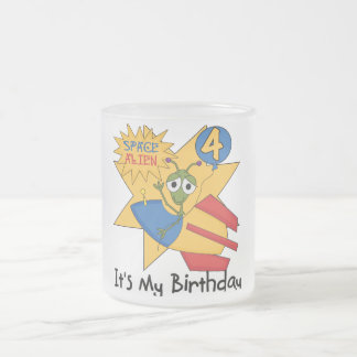Taza De Cristal Esmerilado Space Alien 4ª camisetas y regalos de cumpleaños