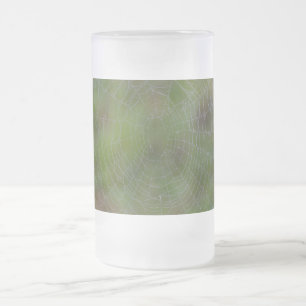 Taza De Cristal Esmerilado Spiderweb con gotas de cerveza de vidrio escarpado