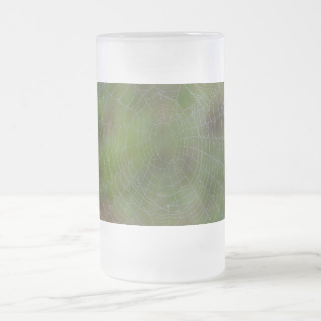 Taza De Cristal Esmerilado Spiderweb con gotas de cerveza de vidrio escarpado (Centro)