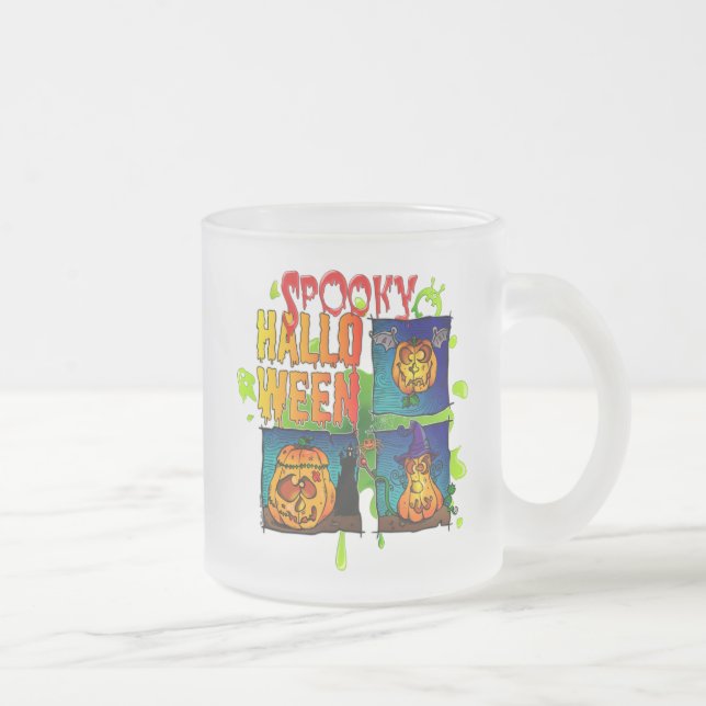 Taza De Cristal Esmerilado Spooky Halloween (Derecha)
