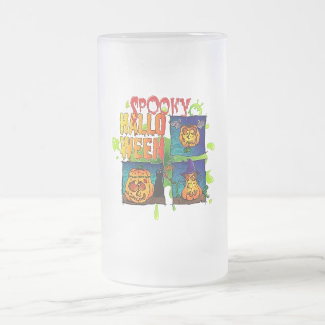 Taza De Cristal Esmerilado Spooky Halloween (Centro)