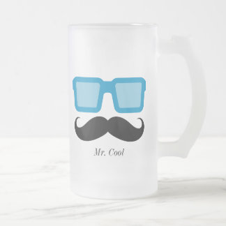 Taza De Cristal Esmerilado Sr. Guay Chill Frosted Mustache Mug
