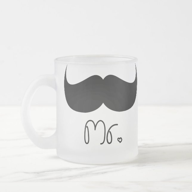 Taza De Cristal Esmerilado Sr. Mustache Mug (Izquierda)