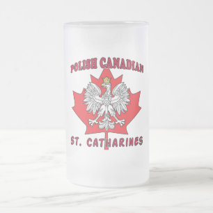 Taza De Cristal Esmerilado St Catharines: Leaf canadiense polaco
