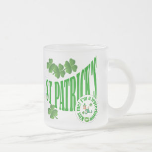 Taza De Cristal Esmerilado St Patrick's, bésame soy un leprechaun
