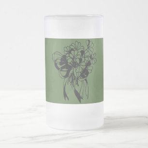 Taza De Cristal Esmerilado St. Patrick's Day Irish Shamrock Bouquet