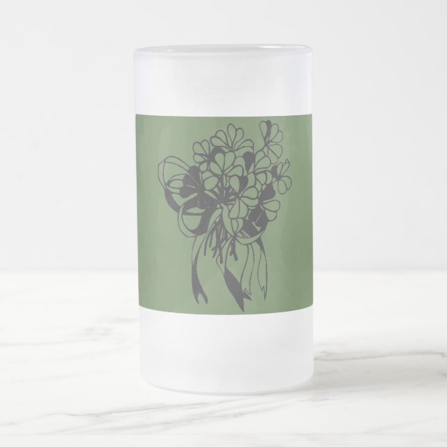 Taza De Cristal Esmerilado St. Patrick's Day Irish Shamrock Bouquet (Centro)