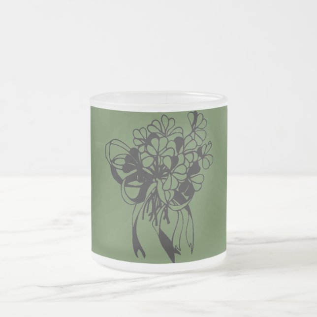Taza De Cristal Esmerilado St. Patrick's Day Irish Shamrock Bouquet (Centro)