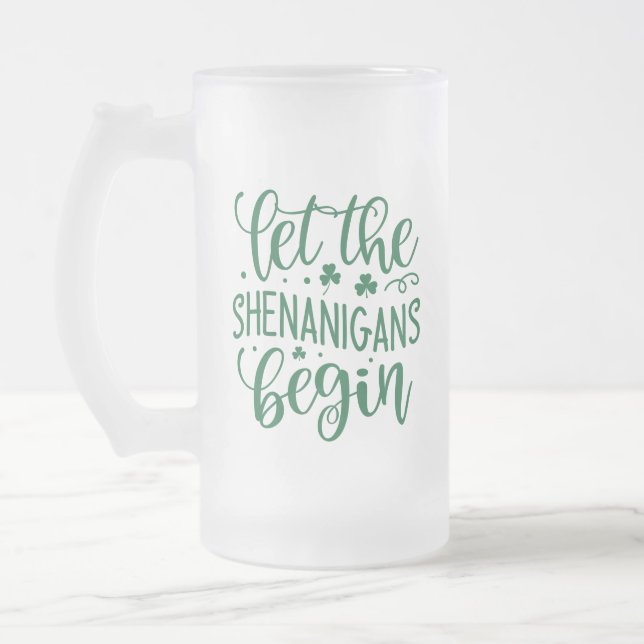 Taza De Cristal Esmerilado St. Patrick's Day Shenanigans (Izquierda)