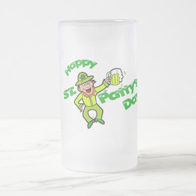 Taza De Cristal Esmerilado St. Patricks Personalizado 16oz Frosted Mug (Centro)