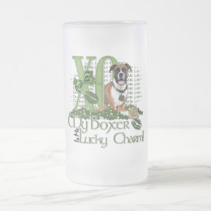 Taza De Cristal Esmerilado St Patricks - yo encanto afortunado - boxeador -