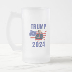 Taza De Cristal Esmerilado Stand with Trump: Gear Up for 2024!