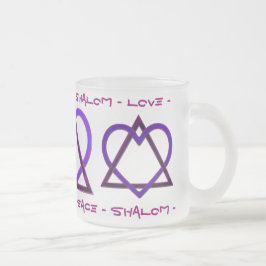 Taza De Cristal Esmerilado Star of David's Love v2
