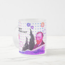 Taza De Cristal Esmerilado STARRY NIGHT editable fluorescent valentine violet