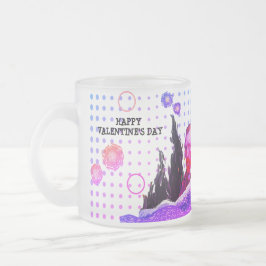 Taza De Cristal Esmerilado STARRY NIGHT editable fluorescent valentine violet