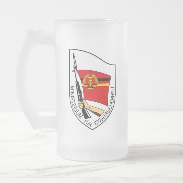 Taza De Cristal Esmerilado Stasi - RDA (Deutsche Demokratische Republik) (Izquierda)