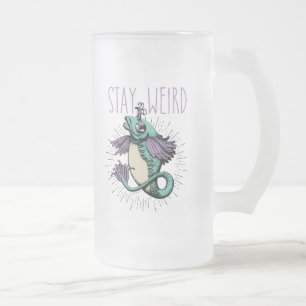 Taza De Cristal Esmerilado Stay Weird Frost Glass Beer Mug