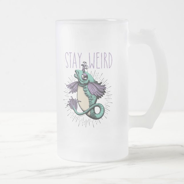 Taza De Cristal Esmerilado Stay Weird Frost Glass Beer Mug (Derecha)