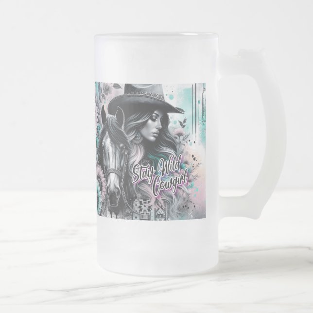 Taza De Cristal Esmerilado Stay Wild Cowgirl Frosted Mug (Derecha)