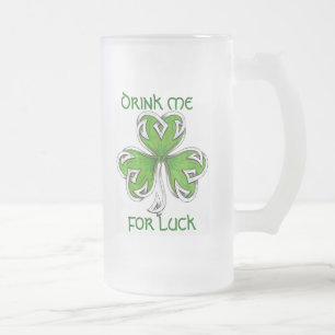 Taza De Cristal Esmerilado stein afortunado
