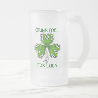 Taza De Cristal Esmerilado stein afortunado