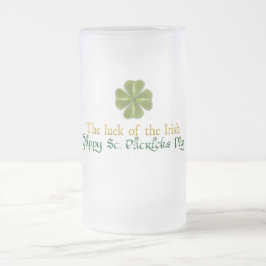 Taza De Cristal Esmerilado Stein de la suerte irlandesa