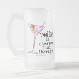 TAZA DE CRISTAL ESMERILADO STEIN HELADO - LA VODKA ES MÁS BARATA QUE TERAPIA