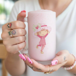 Taza De Cristal Esmerilado Strawberry