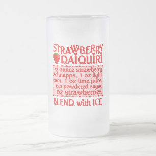 Taza De Cristal Esmerilado Strawberry Daiquiri mug - elegir estilo y color