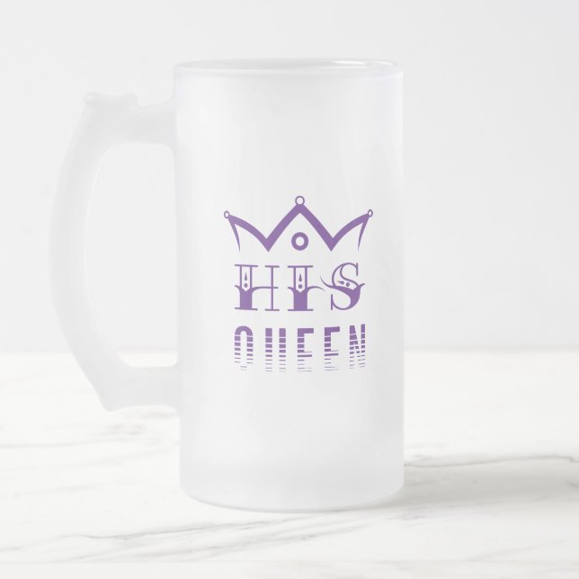 Taza De Cristal Esmerilado Su Reina (Izquierda)