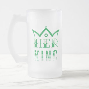Taza De Cristal Esmerilado Su Rey