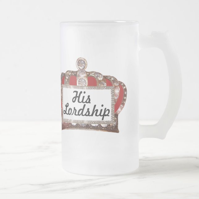 Taza De Cristal Esmerilado "Su señoría" Cerveza de vidrio helada Mug (Derecha)