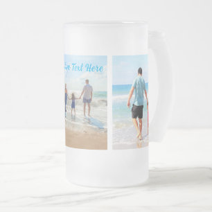 Taza De Cristal Esmerilado Sube tu foto Collage Vaso de Cerveza de Vidrio Agr