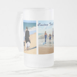 Taza De Cristal Esmerilado Sube tu foto collage vaso de cerveza de vidrio Agr