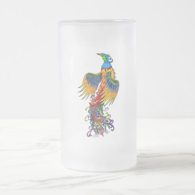 Taza De Cristal Esmerilado Subida de la Phoenix (Centro)