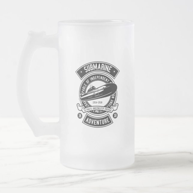 Taza De Cristal Esmerilado Submarino (Izquierda)