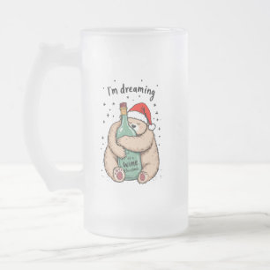 Taza De Cristal Esmerilado Sueño con una Navidad de vino