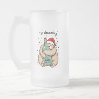 Taza De Cristal Esmerilado Sueño con una Navidad de vino