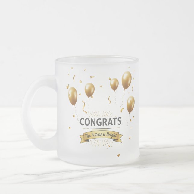 Taza De Cristal Esmerilado Sueños celestes - Mug de graduación escarcha (10oz (Izquierda)