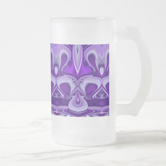 Taza De Cristal Esmerilado Sueños de flores moradas (Derecha)