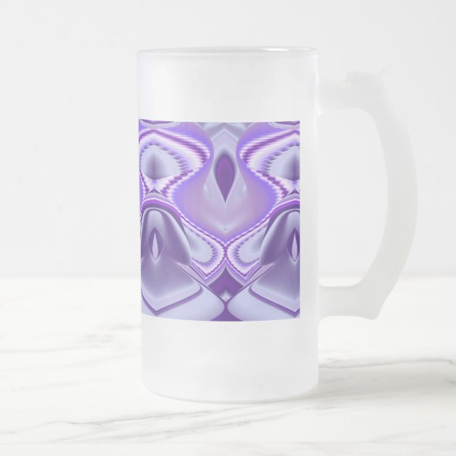 Taza De Cristal Esmerilado Sueños de flores moradas (Derecha)