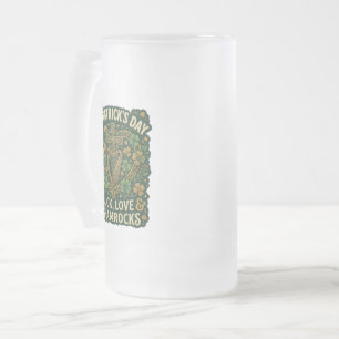 Taza De Cristal Esmerilado Suerte Amor Tréboles Día de San Patricio