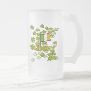 Taza De Cristal Esmerilado Suerte de los irlandeses