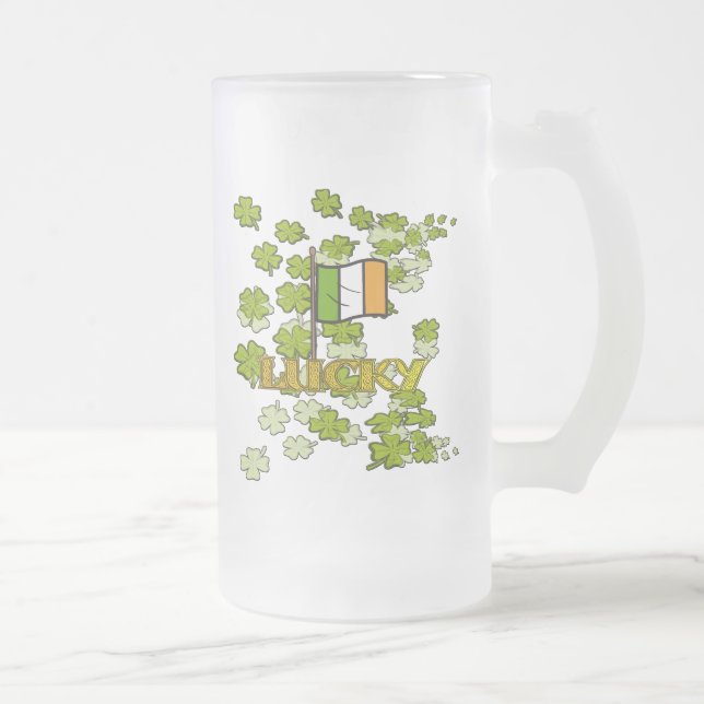 Taza De Cristal Esmerilado Suerte de los irlandeses (Derecha)