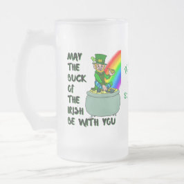Taza De Cristal Esmerilado Suerte del personalizado irlandés St Patrick's Bee